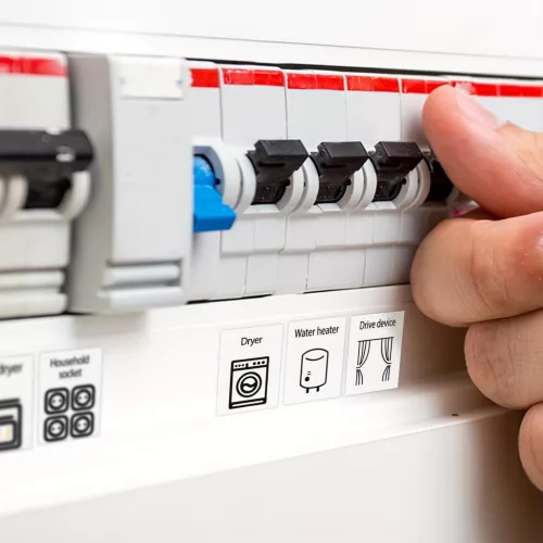 70 db kapcsoló címke matrica, PVC anyagú, otthoni azonosításhoz