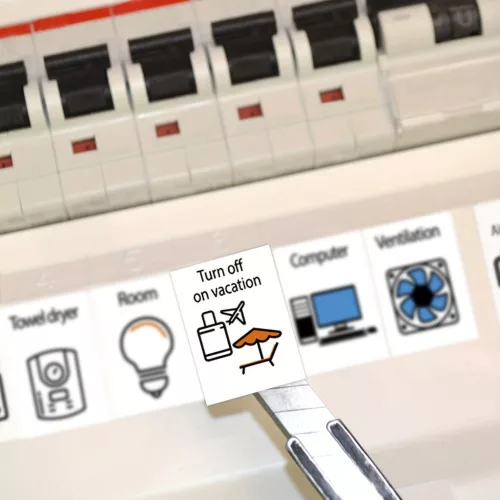70 db kapcsoló címke matrica, PVC anyagú, otthoni azonosításhoz