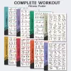 8 db fitnesz plakát készlet, nyújtás, súlyzós edzés, kettlebell jóga, 20 × 25 cm, keret nélküli