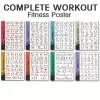 8 db fitnesz plakát készlet, nyújtás, súlyzós edzés, kettlebell jóga, 20 × 25 cm, keret nélküli