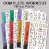 8 db fitnesz plakát készlet, nyújtás, súlyzós edzés, kettlebell jóga, 20 × 25 cm, keret nélküli