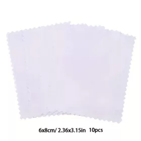   10 db-os ékszerpolírozó kendőkészlet arany és ezüst ékszerekhez, 6 x 8 cm Fehér, 6 x 8 cm