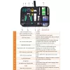 Hálózati szerviz eszközkészlet RJ45 teszterrel, krimpelő fogóval, kábelkövetővel, Cat5/Cat5e/Cat6-hoz