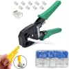 Professzionális RJ45 Cat5/Cat6 hálózati krimpelő fogó 4P/6P/8P, vágó és szálcsupaszító funkcióval