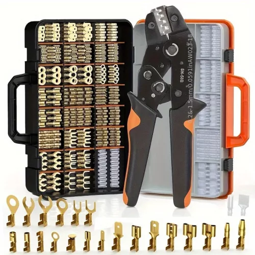 Ratchet SN-58-B krimpelő szett, 0,25–1,5 mm² csatlakozókhoz, 300 hüvely + 300 tekercs, férfi-női kapocs