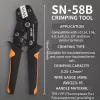 Ratchet SN-58-B krimpelő szett, 0,25–1,5 mm² csatlakozókhoz, 300 hüvely + 300 tekercs, férfi-női kapocs