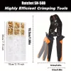 Ratchet SN-58-B krimpelő szett, 0,25–1,5 mm² csatlakozókhoz, 300 hüvely + 300 tekercs, férfi-női kapocs
