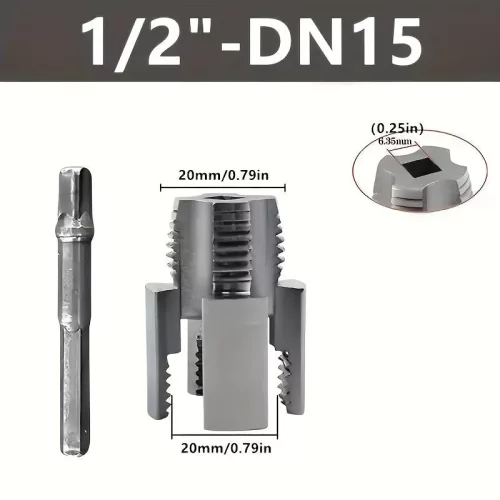 4 db PPR cső menetesző eszköz készlet tömítőszalaggal, DN15 + DN20, PPR és PVC csövekhez