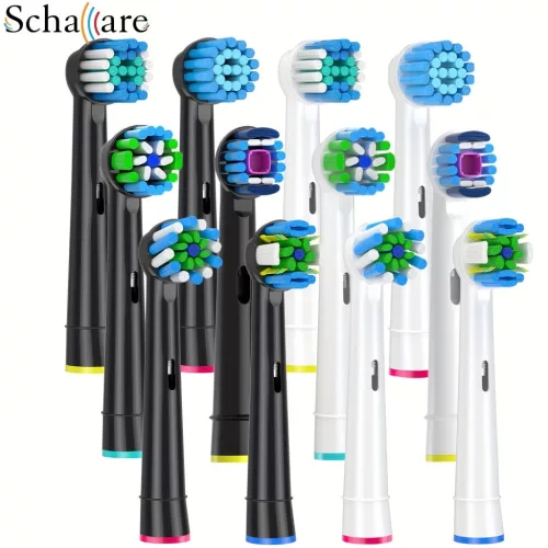 Schallcare pótlófej OB kompatibilis elektromos fogkeféhez, 12 db-os 12 db-os válogatás, fehér