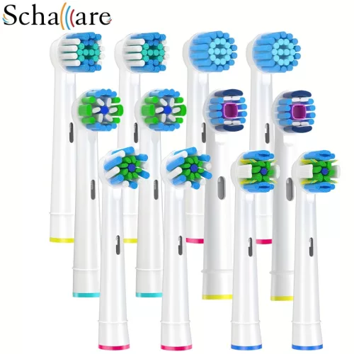 Schallcare pótlófej OB kompatibilis elektromos fogkeféhez, 12 db-os 12 db-os válogatás, fekete