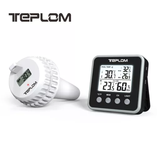 TEPLOM 5113 vezeték nélküli digitális lebegő medencehőmérő, IPX68, fekete
