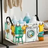 Összecsukható tárolókosár, négyzet alakú szervező "Laundry Day" felirattal, szövetből, 35 × 25 × 25 cm