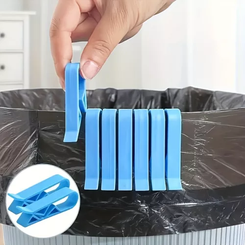6 db szemetestartó csúszásgátló műanyag zacskókapocs, szemeteszsák fix kapocs