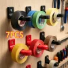 7 db robusztus falra szerelhető szalagadagoló-rendező és tárolóállvány Piros