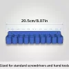 2 db-os kék 20,5 cm-es 10 rekeszes fali szerelvényű csavarhúzó és fogó rendszerező 4 csavarral