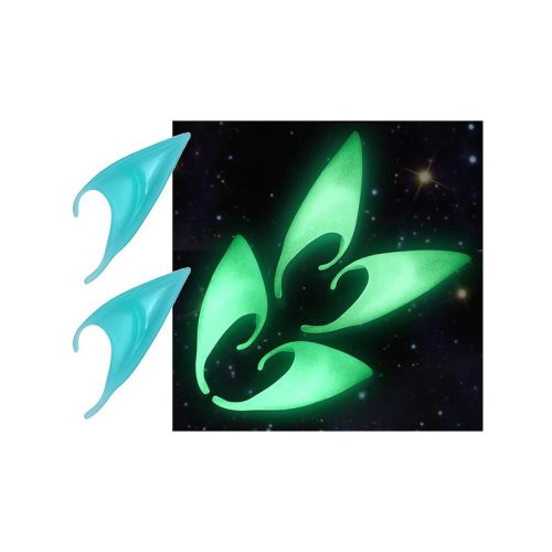 Mű tündér fülek világító - cosplay, Halloween, party, jelmez, fantasy, karakter, fülbevaló, divat, kiegészítő