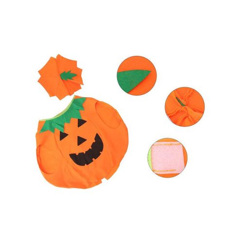 Tök jelmez álca Halloween-ra - gyerek és felnőtt méretben, aranyos narancssárga tök designnal, kiegészítőkkel.