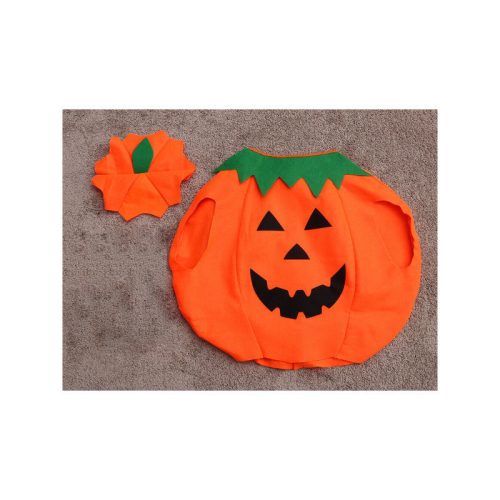 Tök jelmez álca Halloween-ra - gyerek és felnőtt méretben, aranyos narancssárga tök designnal, kiegészítőkkel.