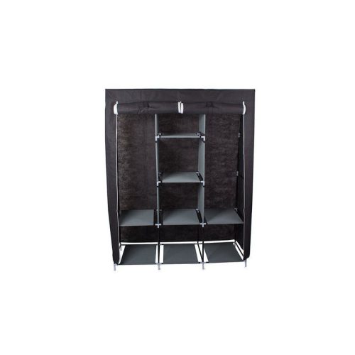 Ruhás szekrény összecsukható textillel, tároló szekrény, öltözködési szekrény, praktikus szekrény
