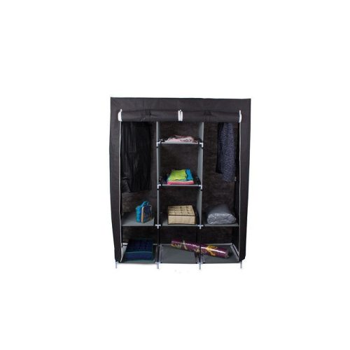 Ruhás szekrény összecsukható textillel, tároló szekrény, öltözködési szekrény, praktikus szekrény
