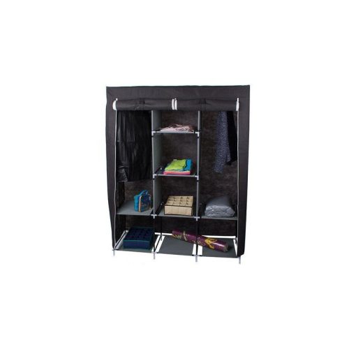 Ruhás szekrény összecsukható textillel, tároló szekrény, öltözködési szekrény, praktikus szekrény