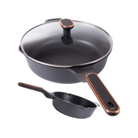   Mély lábas fedővel indukciós gáz nem tapadásmentes bevonattal 4l