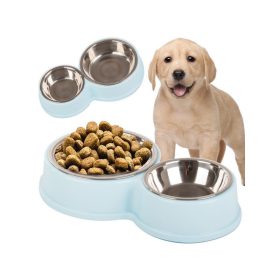   Két tál kutyáknak és macskáknak, fém anyagból, étel és víz számára, nagy és kis állatoknak, praktikus és tartós.