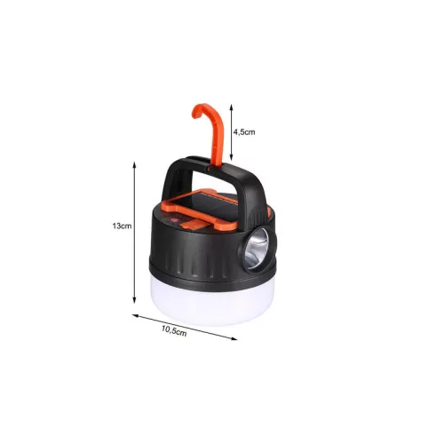 Túrázó lámpa, újratölthető LED USB, akasztóval