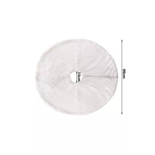 Karácsonyfa szőrös fehér szőnyeg 90 cm kör alakú