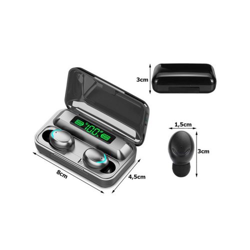 Bluetooth vezeték nélküli fejhallgató F9 TWS powerbankkal