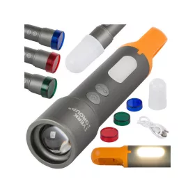   Katonai taktikai zseblámpa zoom funkcióval és USB töltéssel