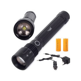   Taktikai zseblámpa erős zoom Cree XHP50 LED-del - Vadász, túrázó, outdoor, táborozó, biztonság, túlélő felszerelés