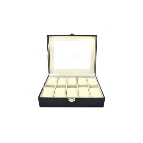 Óra tároló 10 rekeszes - óratartó doboz - karóra tároló - óra szekrény - óra doboz - óratartó rekeszekkel