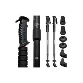 Fekete túrabotok + kiegészítők - 2 darabos készlet