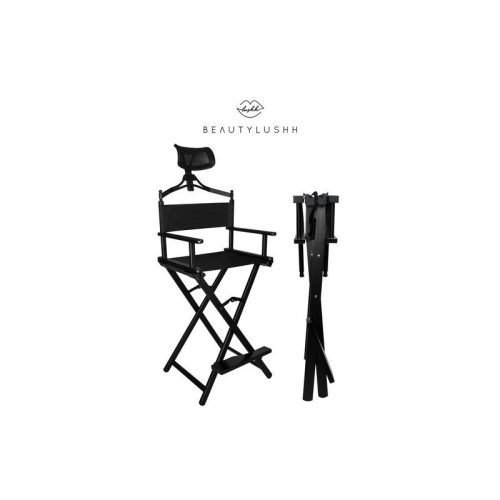 Alumínium sminkszék fejtámasszal - profi sminkeléshez, kényelmes ülés, könnyű hordozhatóság