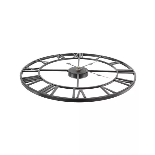Retro fali óra - fekete, vintage design, falikaróra, modern időmérő, retró stílusú óra, dekorációs óra, falóra