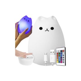   LED éjszakai lámpa - cica, gyerek lámpa, éjszakai fény, gyerekszoba dekoráció, alvás segítő, gyermek lámpa