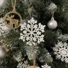 Karácsonyi gömbdíszek - hópelyhek, 12 darab, Ruhhy 22516