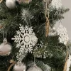 Karácsonyi gömbdíszek - hópelyhek, 12 darab, Ruhhy 22516