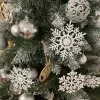Karácsonyi gömbdíszek - hópelyhek, 12 darab, Ruhhy 22516