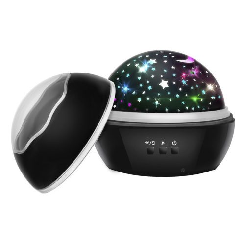 Éjjeli lámpa projektorral - fekete LP16857