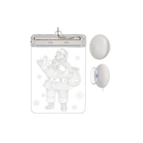   Üvegfestéses LED 3D Mikulás - Karácsonyi dekoráció - Üvegablak dísz - Fényjáték