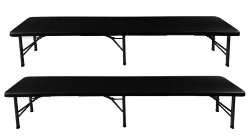 Gardlov összecsukható kerti asztal 180cm + 2 paddal, fekete