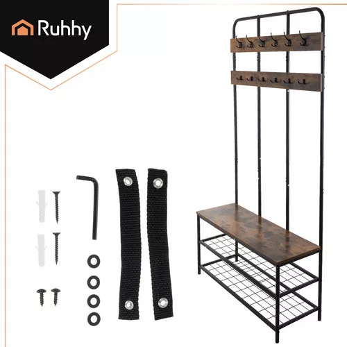 Ruhhy álló polcos ruhaállvány akasztóval 182cm 27036