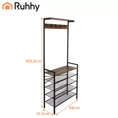 Ruhhy álló polcos ruhafogas 189cm 27035