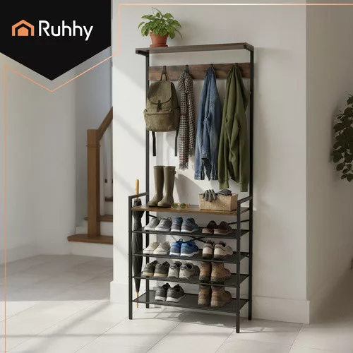 Ruhhy álló polcos ruhafogas 189cm 27035