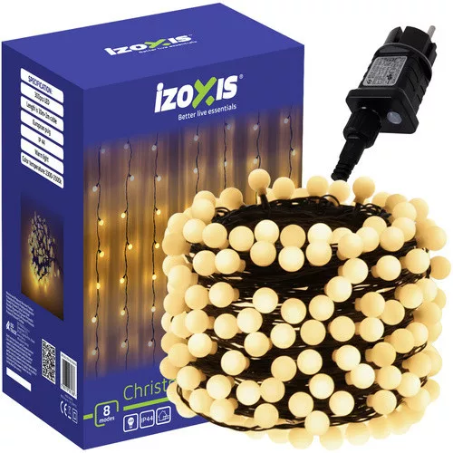 Izoxis karácsonyi gömb fényfüzér 300LED 30m 26264