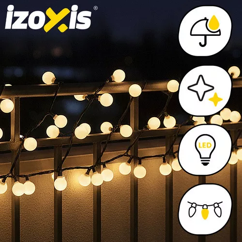 Izoxis karácsonyi gömb fényfüzér 300LED 30m 26264