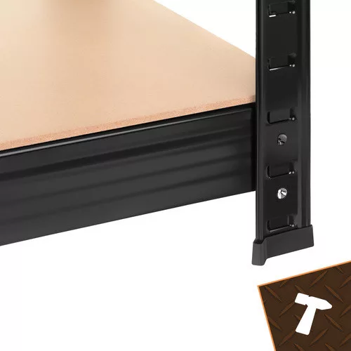 Iso Trade fekete tárolóállvány 180x90x40 Bigstreen