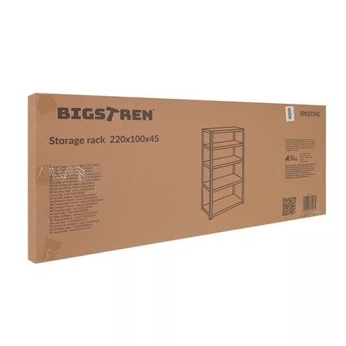 Iso Trade fekete tárolóállvány 222x100x45 Bigstreen
